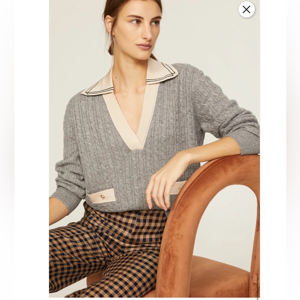 Sandro Collared Sweater, Size: US 8 - Picture 3 of 12